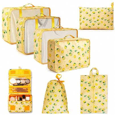 8pcs Packing Cubes Travel Set, Luggage Organizer Mesh Breathable Travel Containers, Plane Travel Essentials Dorm Room Essentials College Cruise Essentials, Travel Essentials Travel Necessities For Clothes Shoes Cosmetics Suitcase Organizer