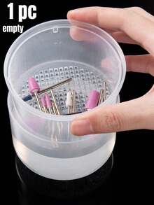 2/1pc Nail Drill Disinfection Box, Nail Polishing Head Cleaning & Disinfection Box (With Filter), Double Layer Filtration Cleaning Box, Nail Storage Box, Nail Brush Cleaning Container - Multicolor - View 10