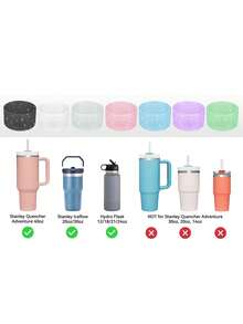 1 buah Pelindung Bawah dan Selongsong Cangkir Silikon, Tatakan Anti Selip Isolasi Panas 7,5 cm, Cocok untuk Gelas Ice Flow Flip 12/24oz & Gelas Sejenis, Tahan Air & Tahan Guncangan untuk Penggunaan Sehari-hari, Perjalanan & Pesta, Penutup Pelindung Bawah Cangkir Air Isolasi Panas - MultiWarna - View 11
