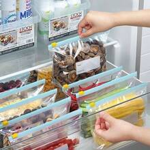60 Pcs Leak-Proof Reusable Safety Ziplock Bags, 3 Sizes For Food Storage And Multiple Scenarios,Leakproof Material For Kitchen Organization,Transparent Fresh-Keeping Sealable Bags, Reusable, With A Stand-Up Zipper Design And A Cup-Shaped Opening, Suitable For Fruits, Grains, Vegetables And Meats - View 1