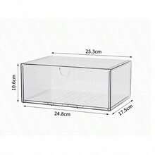 Caja de almacenamiento de escritorio de gran capacidad y estilo cajón, transparente de acrílico. Adecuada para almacenar cosméticos y mascarillas faciales. Se puede usar para apilar cajas de almacenamiento de lápices labiales, organizadores de papelería de oficina. Aplicable para la sala de estar, el comedor, la cocina, el dormitorio, la oficina. Adecuado para la oficina, el hogar, las reuniones familiares, las bodas y las celebraciones festivas. - transparente - Ver 6