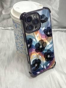 DF672 Funda transparente floral azul Art Nouveau para iPhone 17 16 15 14 13 12 11 Pro Max Plus 17 Air 16e para Galaxy S26 S25 S24 S23 S22 S21 S20 Note20 Ultra 10 Plus FE S25 Edge A36 A56 A26 A07 A55 A54 A35 A34 A32 A25 A24 A16 A15 A13 A12 A06 A05s A05 A04e A03s A02s A03 Core F04 M04 M05 F05 para G52 G84 G54 E15 G30 G20 G10 para Honor 90 Pro X5B X9B X9A X40 Magic6 Lite Pura 70 Pro 70 Ultra para Vivo Y17s Y28 Y17 Y36 Y27s para Redmi Note 14 13 12 11  X3 NFC M3 X6 F7 M4 X5 M6 Pro para OPPO A38 A18 - Negro - Ver 4