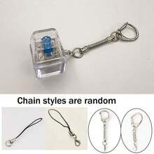 1pc 4-Key Keyboard Keychain Stress Relief Toy, Finger Keyboard Toy, Multiple Colors Available, Tension/Pressure, Unisex Keycap Keychain Pendant Decoration - 黑色 - 查看 3