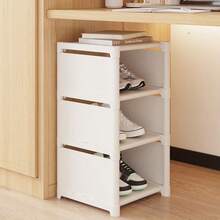 1 pieza Estantería para zapatos de varios niveles, adecuada para la sala de estar, dormitorio, sin necesidad de instalación, decoración del hogar - Blanco - Ver 3