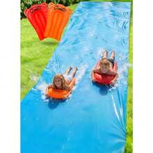 JAMBO MEGA - Tobogán acuático XXL de 40 pies x 7 pies y 2 modelos actualizados para bodyboard Extra largo extra ancho deslizamiento y tobogán para niños, tobogán acuático de césped resistente en el - como en la imagen - Ver 2