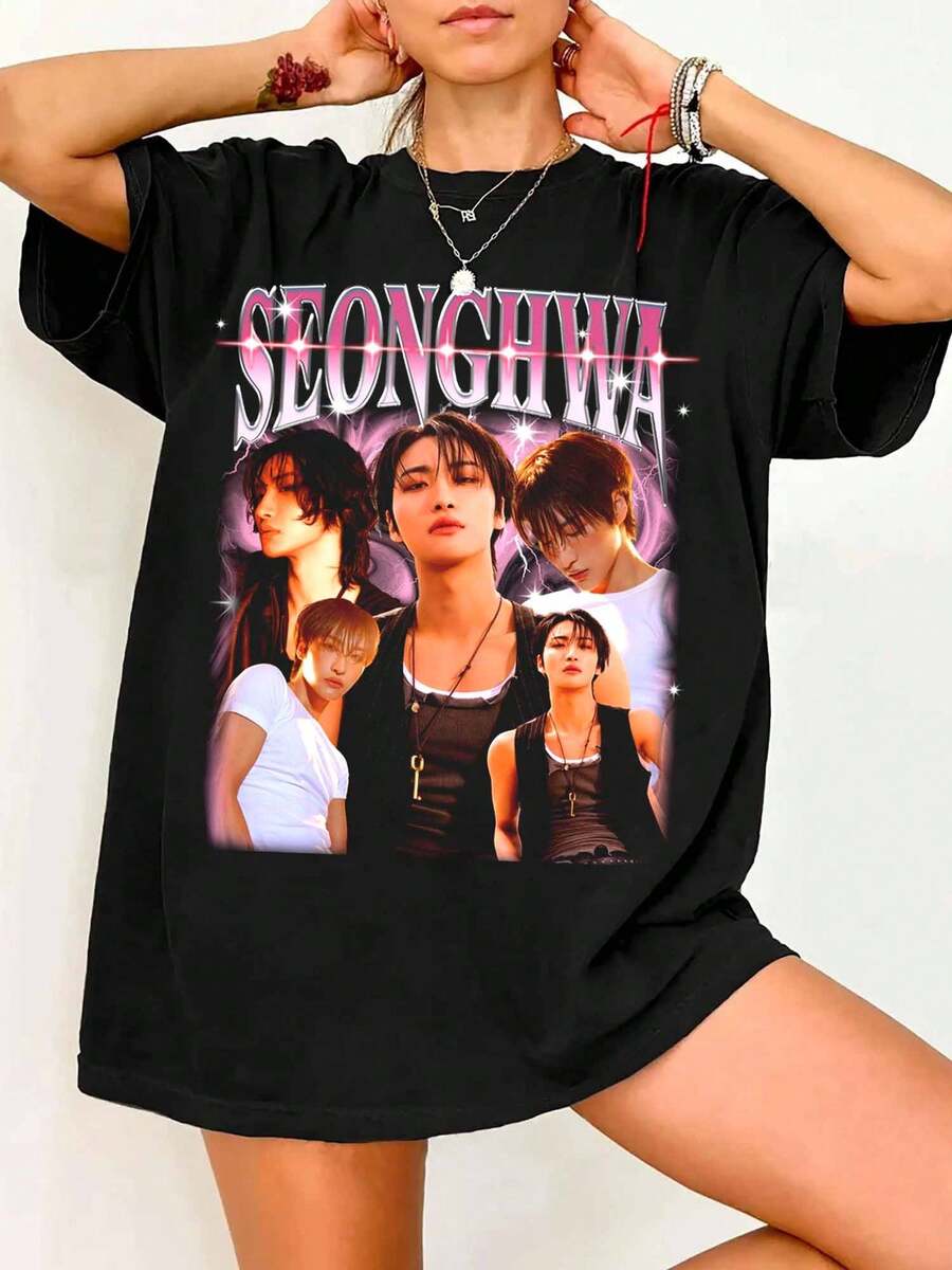K-Pop Seonghwa AteezS Lemon Drop T-Shirt, World Tour In Your Fantasy T-Shirt, Golden Hour Part 3 Sweater - Black - View 1