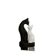 1 bức tượng mèo đen trắng in 3D trang trí nhà cửa, tượng trang trí bàn làm việc sáng tạo có thể tháo rời, tượng trang trí phòng khách phong cách Bắc Âu. - Đồ trang trí 3D - Hình con mèo - Xem 9