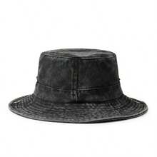 New Spring/Summer Patchwork Wide Brim Washed Retro Fishing Hiking Hat, Unisex Outdoor Sun Protection Cap,Festival,Travel - A - View 3