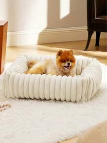 Cute Dog Bed - Washable Soft Pet Bed Rectangular Shaped Plush Soft Dog Bed With Removable Zipper Cover - Multicolor - View 1