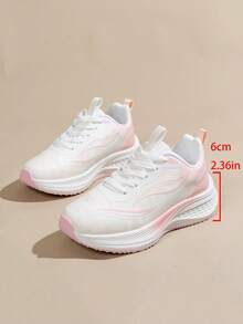Giày thể thao đế dày, thoáng khí bằng lưới, chất liệu da mềm mại, kiểu dáng chunky, dành cho nữ, thích hợp cho mùa Xuân/Hè 2024. - Hồng - Xem 6