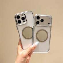 Ốp lưng điện thoại chống rơi, từ tính, có vòng tròn tráng gương, hỗ trợ sạc không dây và sạc trên ô tô, phiên bản quốc tế, tương thích với Galaxy S24 Ultra/S24 Plus/S24/S23 Ultra/S23 Plus/S23/S22 Ultra/S22 Plus/S22/S21 Ultra/S21 Plus/S21 FE/S23 FE/S20 Ultra/S20 Plus/S20 FE và các dòng máy khác. - Bạc - Xem 1