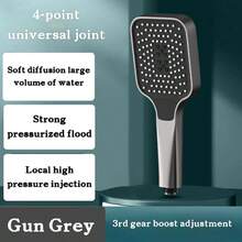 Adjustable Handheld Shower Head, New Electroplated Durable Non-Fading Square Design With Large Coverage High Pressure Shower, 4-Inch Universal Interface, Ergonomic Handle Design For Comfortable Grip, Inner Water Path Heat Insulation Anti-Scald, Silicone Nozzles Self-Cleaning Anti-Clogging - Square Pressurized Large-area Shower Head - View 13