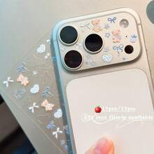 3pcs 17 Pro/Promax Camera Lens Protector, Cute Bear Theme DIY Decorative Sticker Set, Includes Sticker Base And Camera Protective Film - Clear - View 6