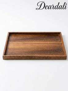 DearDali 1pc 16-Inch Rosewood Tray, Japanese Walnut-Color Square Tea Tray With Handle, Waterproof And Scratch-Resistant Dining Tray, Minimalist Ins Style, Rectangular Tray With Edging And Anti-Slip Design, Supportive Storage For Home Tea Break/Afternoon Tea Serving/Desktop Organization - View 10