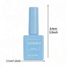 1 pieza Esmalte de uñas en gel No.046 de la marca GUIBOFU - Celeste - Ver 6
