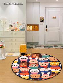 1pc High-Quality Velvet Baby Room Decorative Carpet, Children's Area Rug, Soft Playroom Mat, Machine Washable, Multiple Sizes Available, Creative Themed Decorative Carpet - Multicolor - View 8
