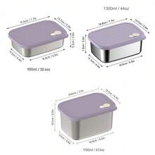 304 Stainless Steel Food Container, Stackable Refrigerator Sealed Fresh-Keeping Box, Fruit And Vegetable Meat Storage Box With Lid, Large Capacity Food Preservation Box, Suitable For Kitchen Food Storage And Organization - Multicolor - View 11