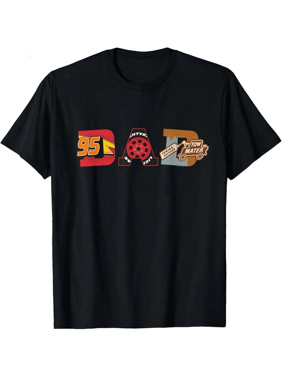 Disney And  Cars Dad's Father's Day Birthday T-Shirts - 黑色 - 查看 1
