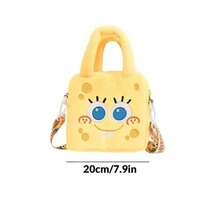 SpongeBob SquarePants Túi xách hoạt hình SquarePants 1 chiếc, túi đựng mỹ phẩm, túi đeo chéo cỡ lớn dễ thương, túi đeo vai phù hợp đựng nhiều loại mỹ phẩm, túi thời trang, dễ thương, Kawaii, túi đi biển - Nhiều màu - Xem 11