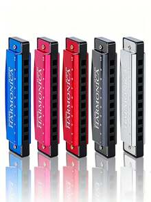 Kèn harmonica 10 lỗ chất lượng cao, giọng C - Hộp đựng cứng cáp, bền chắc, được đánh bóng - Thích hợp cho người mới bắt đầu, người chuyên nghiệp và làm quà tặng Halloween/Giáng sinh. - Một kích cỡ phù hợp cho tất cả - Xem 2