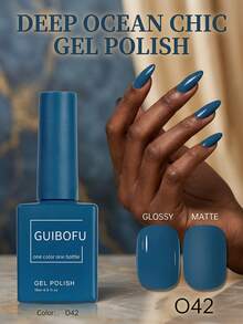 Brand GUIBOFU 1pc No.042 Gel Nail Polish - Navy Blue - View 3