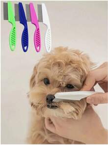 1 chiếc lược chải lông và vết bẩn 2 trong 1 dành cho thú cưng - Lược chải bọ chét bằng thép không gỉ cho chó và mèo, giúp tỉa gọn gàng và nhẹ nhàng loại bỏ bụi bẩn và bọ chét, thích hợp cho chó và mèo. - Nhiều màu - Xem 1