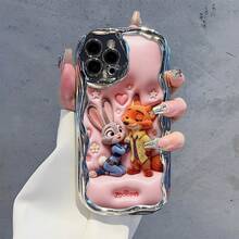 Officially Licensed Disney Zootopia Nick Wilde And Judy Hopps Phone Case, This Protective Phone Case Features A Delicate Print Of Vivid Nick Wilde And Lovely Judy Hopps Standing Side By Side With Gentle Line Art And Soft Gradient Tone Layout, Decorated With Subtle City Silhouette And Faint Star Element Details Against A Clean Neutral Background, Made With Flexible, Durable TPU Material To Protect Against Everyday Scratches, Bumps, And Minor Impacts, With A Raised Camera Frame Printed With Subtle Decorative Letter Patterns For Extra Lens Protection, Slim And Lightweight Construction That Adds Minimal Bulk And Fits Easily In Pockets And Bags, Compatible With IPhone 17, 16, 15, 14, 13, 12, 11 Pro Models, Making It A Charming Choice For Zootopia Character Fans And Disney Lovers, Ideal For Birthdays, Holidays, Or Any Special Occasion To Surprise Family And Friends. - Bạc - Xem 1