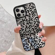 1 pieza Funda de teléfono con acabado de espejo, pintura 2D, compatible con la serie 15/14/13/12, minimalista en blanco y negro, estampado de leopardo, funda protectora suave de Body completo, estilo callejero personalizado, delgada y resistente a arañazos, funda de teléfono premium unisex para 15/15Plus/15Pro/15Promax/17/17pro/17proMax/Air - Multicolor - Ver 1