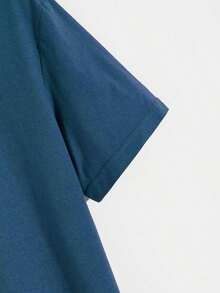 Alderstead Camiseta De Manga Corta Estampada Para Hombre Con Patrón Geométrico - Azul marino - Ver 4