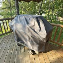 Outdoor Grill Cover With Side Handles And Adjustable Design, Fully Waterproof, Dustproof, And UV-Resistant. Suitable For Char-Broil And Grill Brand Gas Grills. Made Of 420D Oxford Cloth, Available In Black And Gray Colors. - View 6