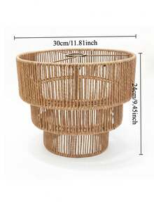 Bohemian Style Woven Rattan Lamp Shade | 3-Layer Design, Suitable For Modern Farmhouse And Coastal Homes - Multicolor - View 2