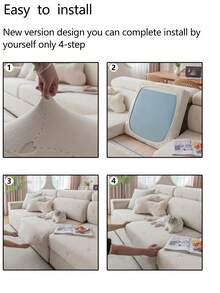 1 tấm bọc ghế sofa co giãn, chống trượt, phủ toàn bộ bề mặt, dùng được cả bốn mùa, chất liệu vải dày dặn, có thể giặt máy, chống bụi, thân thiện với thú cưng, có thể điều chỉnh kích thước cho phòng ngủ, văn phòng, phòng khách, ghế sofa hình chữ L và ghế sofa 1/2/3/4 chỗ ngồi. - Màu be - Xem 11