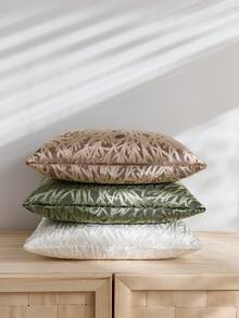 1 buah/2 buah Sarung Bantal Dekoratif Beludru Motif Karang Hijau Zaitun, Sarung Bantal Mewah Bertekstur dengan Desain Tanaman untuk Hotel, Kafe, Dekorasi Rumah, Ruang Tamu, Sofa, Tempat Tidur, Pesta, Hadiah, Cocok untuk Musim Semi, Musim Panas, Musim Gugur, Musim Dingin - Olive Green - View 5
