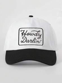 1 chiếc mũ lưỡi trai nam thêu chữ "Howdy" phối màu, thêu hình hươu cá nhân hóa, mũ 5 múi thời trang đường phố, mũ thường ngày chống nắng ngoài trời cho mùa xuân thu, du lịch biển, lễ hội, ngày lễ. - Nhiều màu - Xem 22