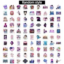 90张可爱酷炫的H Untr/X K-Pop女团贴纸，美观涂鸦贴纸，适用于日记本和笔记本电脑，K-Pop粉丝装饰品 - 彩色 - 查看 9