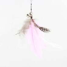 Juguete divertido para gatos, pluma esponjosa y colorida con campana, palo para gato con ventosa, juguete para gatitos, varita rompecabezas desmontable interactiva, suministros para gatos - Pluma Roja de Sucker - Ver 14