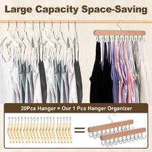 2 Pack Tank Top Hanger, 40 Hooks Large Capacity Bra Hanger, Bra Hangers For Closet Organizer &Amp; Storage, Tank Top Hangers Space Saving, Standard Hangers For Sports Bras, Tank Top (Wood, 2 Pack) - ColorB - View 3