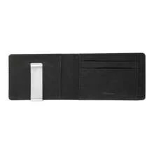 Korean Style Wallet Men's Cross Pattern Short Wallet Stainless Steel Money Clip Credit Card ID Card Holder PU - 藍色 - 查看 8