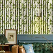1 Roll Green Leaf Vertical Striped Peel And Stick Contact Paper, Removable Self Adhesive Waterproof PVC Vinyl Sticker For Living Room Dining Room Cabinet Desktop Kitchen Home Decor - Green - View 5