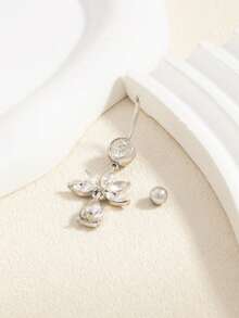 Fashionable Personalized Petal Belly Button Ring, Suitable For Daily Wear And Activities - Silver - View 8
