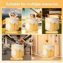 Portable Folding Bathtub For Adults, Non-Inflatable Thermal Insulated Tub, Hot & Cold Dual Use Design, Summer Ice Bath Relieves Muscle Soreness, Warm Bath Soothes Body Fatigue, Foldable Space-Saving Tub For Home Spa, Apartment, Outdoor Camping Travel - As Shown In the Figure - View 3