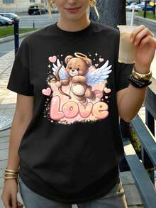 Dam-T-shirts - Svart - Visa 1