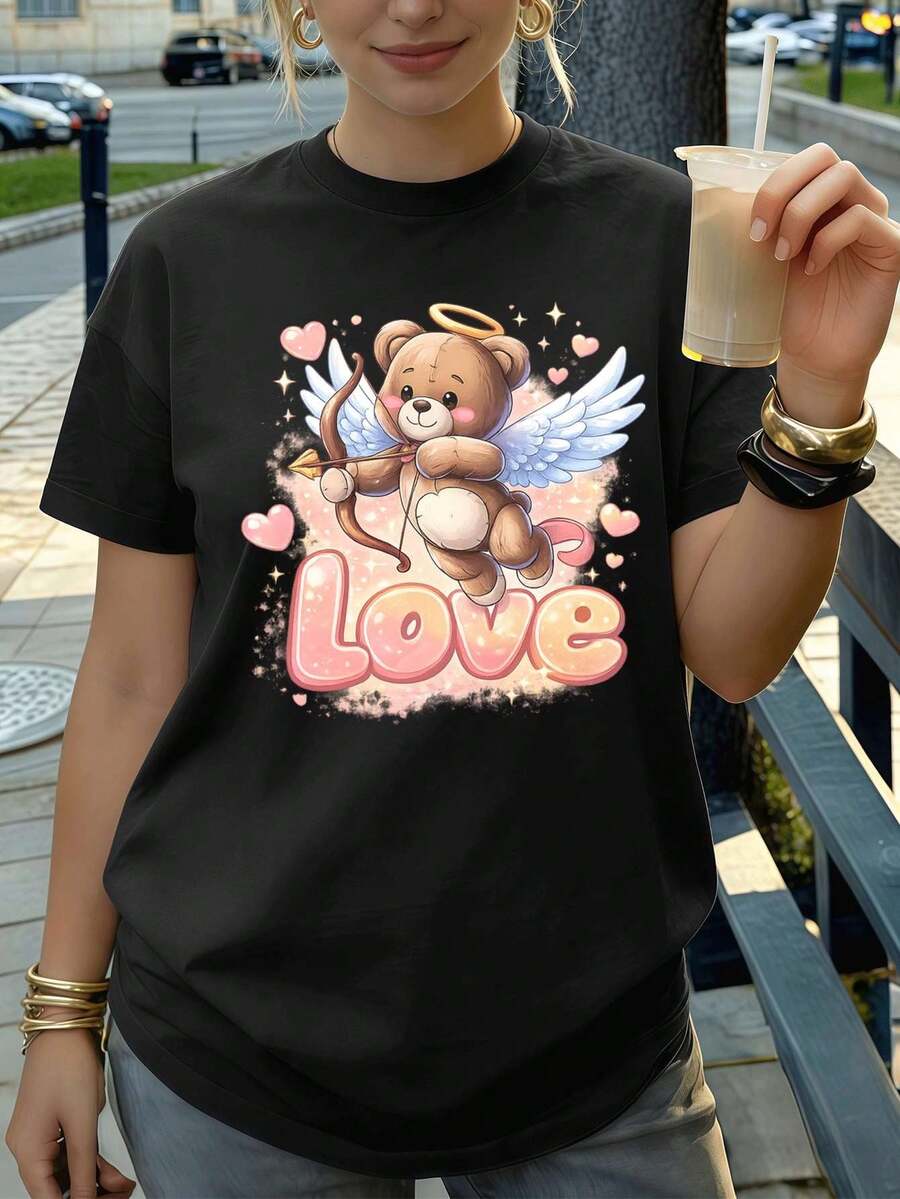 Dam-T-shirts - Svart - Visa 1
