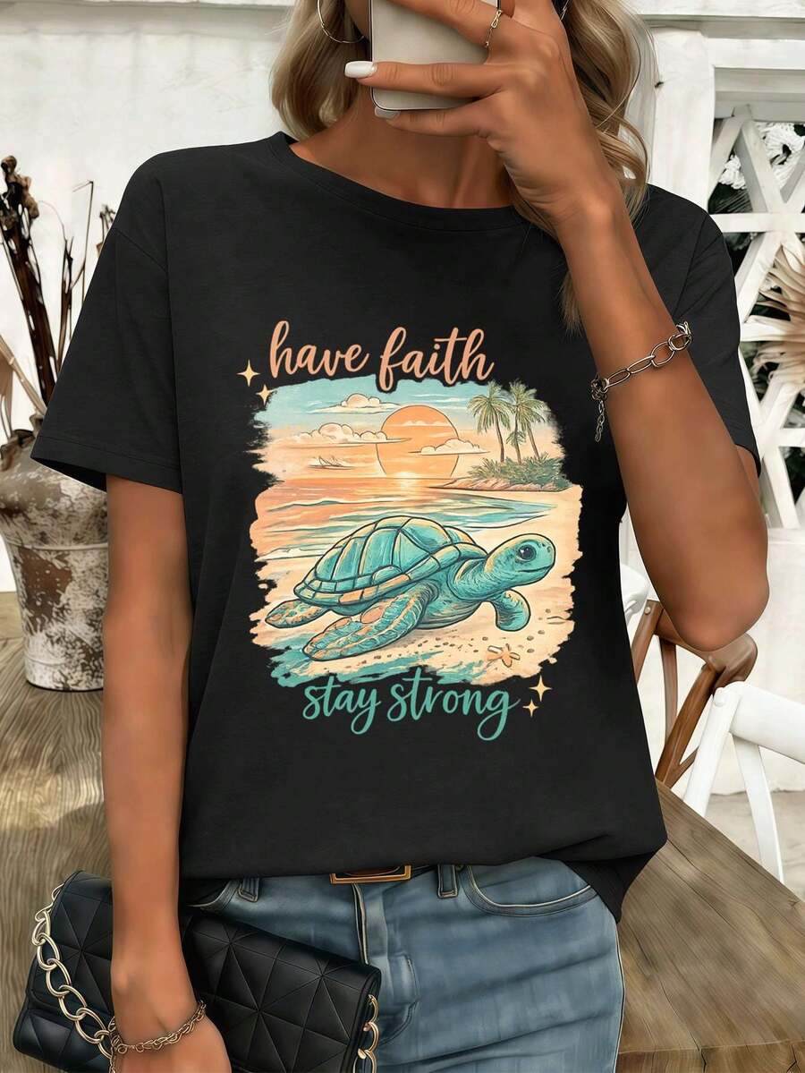 Women T-Shirts - Black - View 1
