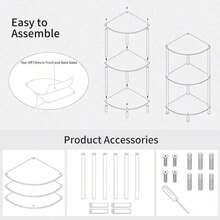 1pc Transparent Shelving Unit, Vertical Storage Rack, Triangular Side Table, Multi-Functional Open Storage Shelf, Bathroom Vanity Organizer, Made Of Acrylic, Creative Minimalist Side Table, Luxurious Ins Style Storage Rack, 2/3/4 Tier Corner Shelf, Easy Assembly, Sturdy Load Bearing, Space Saving, Suitable For Living Room, Bedroom, Sofa Side, Balcony Storage And Display, Can Be Placed In Corners, Kitchen - Transparent - View 8