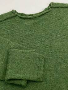 Áo len nữ tay dài dáng rộng, cổ tròn, kiểu dáng dễ thương, phong cách retro, thích hợp mặc hàng ngày, đi nghỉ hè, đi học, ở nhà, đi làm, dự lễ hội nhạc đồng quê, tiệc trà chiều. - màu xanh lá - Xem 6