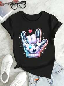 Dam-T-shirts - Svart - Visa 2