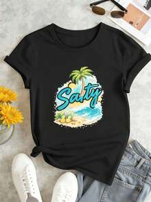 Dam-T-shirts - Svart - Visa 2