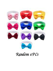 3/6pcs Random Solid Color Knitted Poultry Pet Bow Ties, Cute Exquisite Compact, Suitable For All Seasons, Multi-Color Adjustable Farm Decoration, Party Decoration, Easter Valentine's Day Christmas New Year Wedding Party And Other Holiday Pet Accessories - Multicolor - View 9