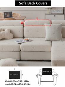 1 tấm bọc ghế sofa co giãn, chống trượt, phủ toàn bộ bề mặt, dùng được cả bốn mùa, chất liệu vải dày dặn, có thể giặt máy, chống bụi, thân thiện với thú cưng, có thể điều chỉnh kích thước cho phòng ngủ, văn phòng, phòng khách, ghế sofa hình chữ L và ghế sofa 1/2/3/4 chỗ ngồi. - Màu be - Xem 15